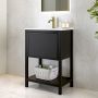 600mm Black Freestanding Vanity Unit with Basin - Perla image 1