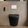 Matt Black Wall Hung Smart Bidet Japanese Toilet & 820mm Frame Cistern with White Glass Sensor Pneumatic Flush Plate - Purificare image 1