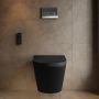 Matt Black Wall Hung Smart Bidet Japanese Toilet & 1160mm Frame Cistern with Polished Chrome  Pneumatic Flush Plate - Purificare image 1