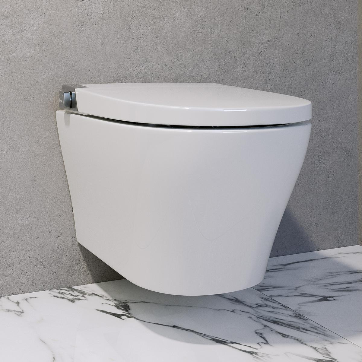 GRADE A1 - Wall Hung Smart Bidet Japanese Toilet with Heated Seat - Purificare