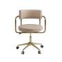 Beige Faux Leather Swivel Bedroom Chair - Soren  image 1