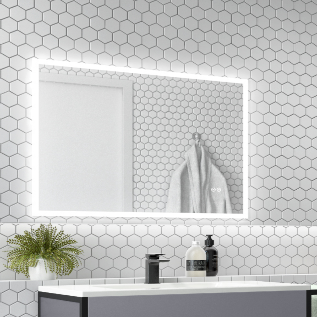 GRADE A1 - Divine Bluetooth 500x700mm Illuminated Mirror image 1