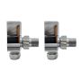 ONLY OPENED - Chrome Square Angled Radiator Valves image 1