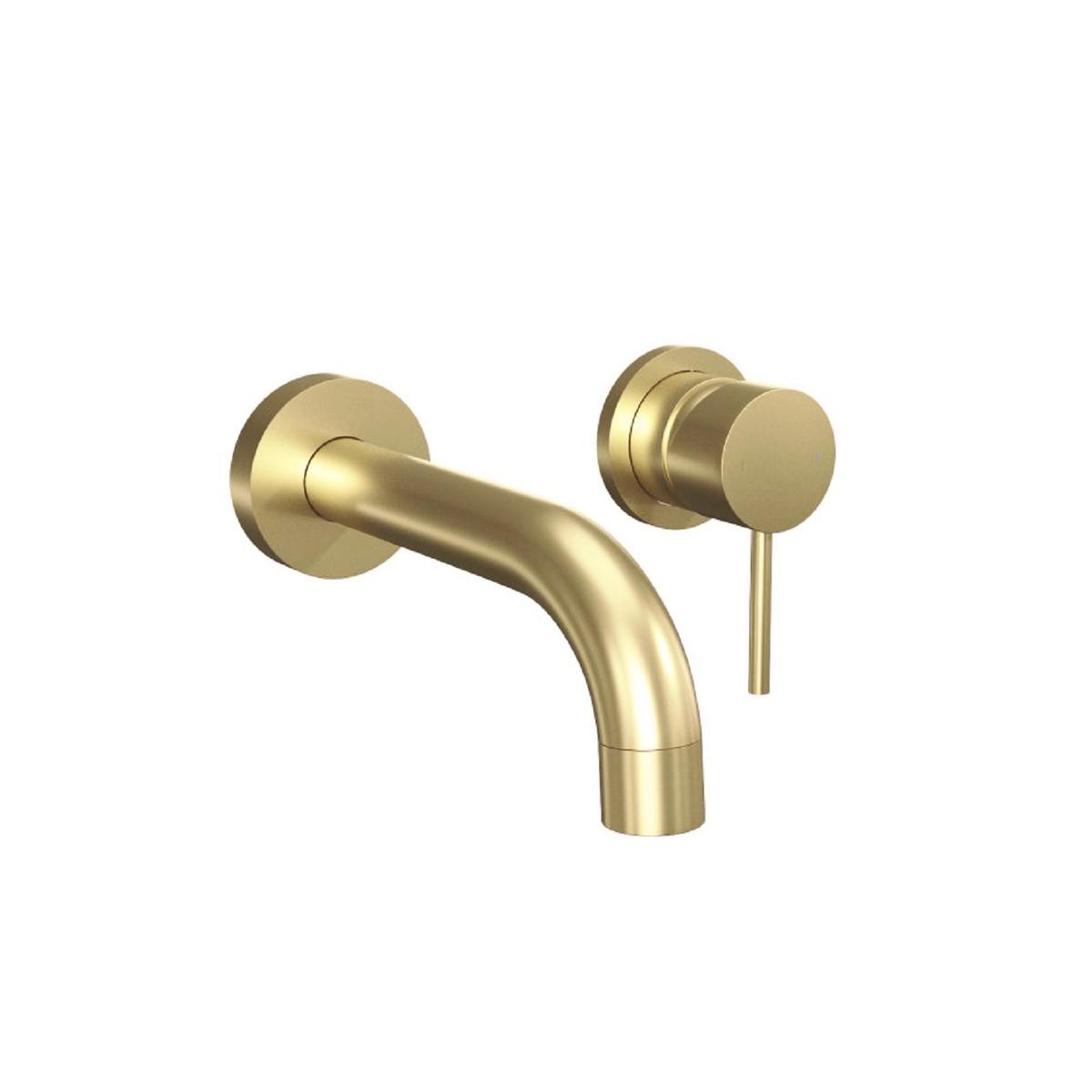 Round Brass Wall Mounted Basin Mixer Tap - Arissa image 1