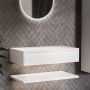 800mm White Wall Hung Countertop Shelves - Lugo image 1