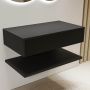 ALMOST PERFECT - 800mm Black Wall Hung Countertop Shelves - Lugo
