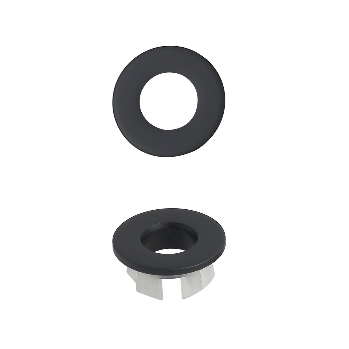 GRADE A1 - Matt Black Round Basin Overflow Cover - Ashford image 1