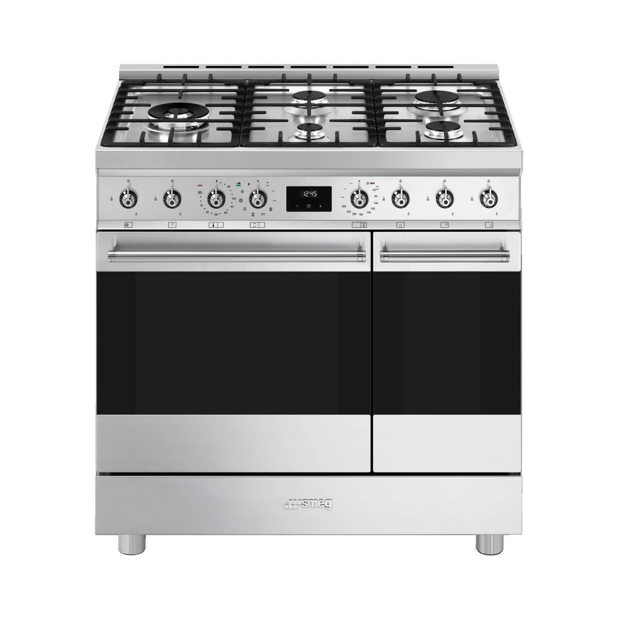 GRADE A2 - Smeg 90cm Dual Fuel Range Cooker - Stainless Steel