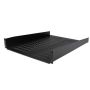 Black Vented Universal Server Rack Cabinet Shelf 22" Deep image 1