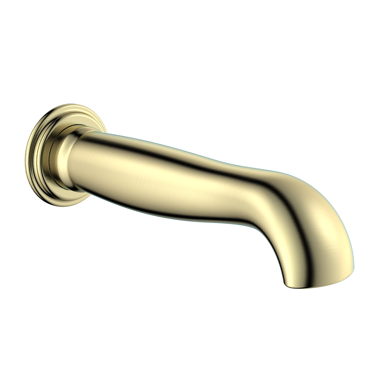 Brushed Brass Traditional Wall Mounted Bath Spout - Camden image 1