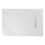 1000x900mm Square Shower Tray 25mm with Linear Waste - White Stone Resin - Cascade image 1
