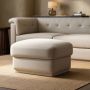 Cream Chenille Ottoman Storage Foostool - Caleb  image 1