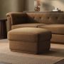 Brown Chenille Ottoman Storage Footstool - Caleb  image 1