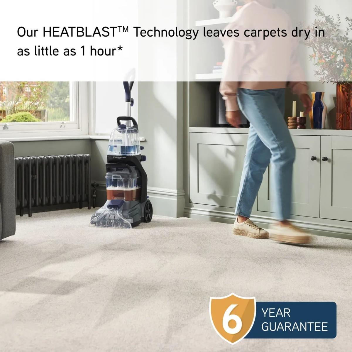 GRADE A3 - Vax SpinScrub Power Plus Carpet Cleaner - Grey & Navy Blue image 6