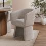 ONLY OPENED - Cream Upholstered Curved Tub Swivel Accent Chair - Cher