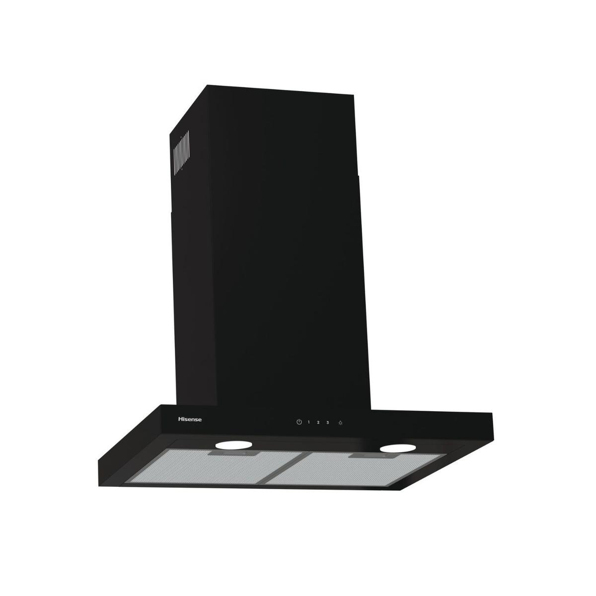 Refurbished Hisense CH6T14BBUK 60cm Chimney Cooker Hood  Black  For Ducted/Recirculating Ventilation