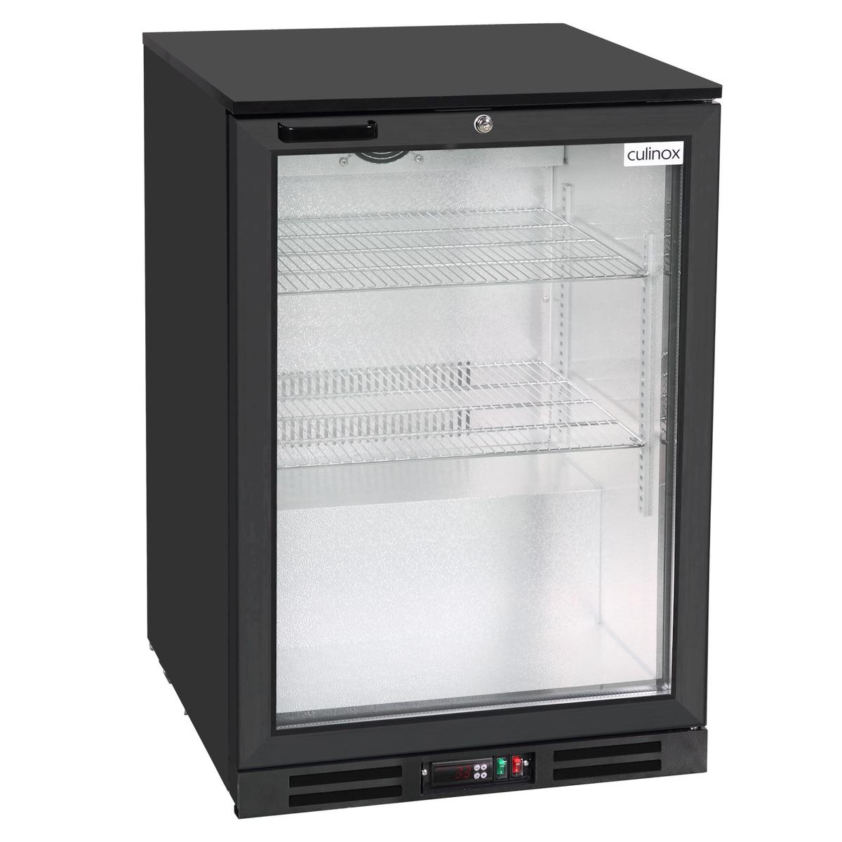 Culinox Undercounter Single Hinged Door Back Bar Bottle Cooler - Black 127ltr image 1