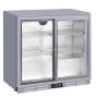 Culinox Undercounter Double Sliding Door Back Bar Bottle Cooler - Silver Grey 207ltr image 1
