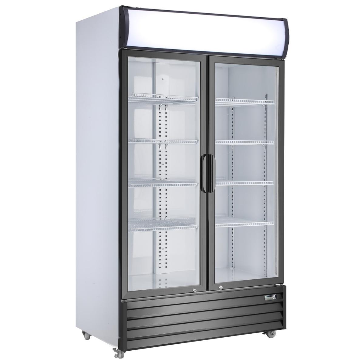 Culinox Premium Double Door Upright Display Fridge With Lit Canopy - 643 Litre 1120mm Wide image 1