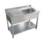 Culinox Pro Stainless Steel Single Bowl Sink with Left Hand Drainer - 1000mm Wide, 700mm Deep