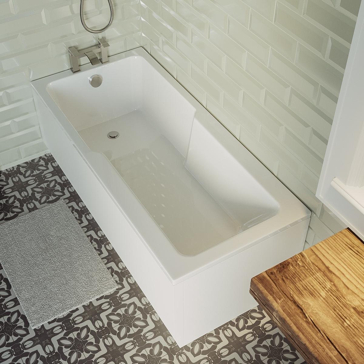 GRADE A2 - Single Ended Wide End Shower Bath 1500 x 750mm - Cotswold
