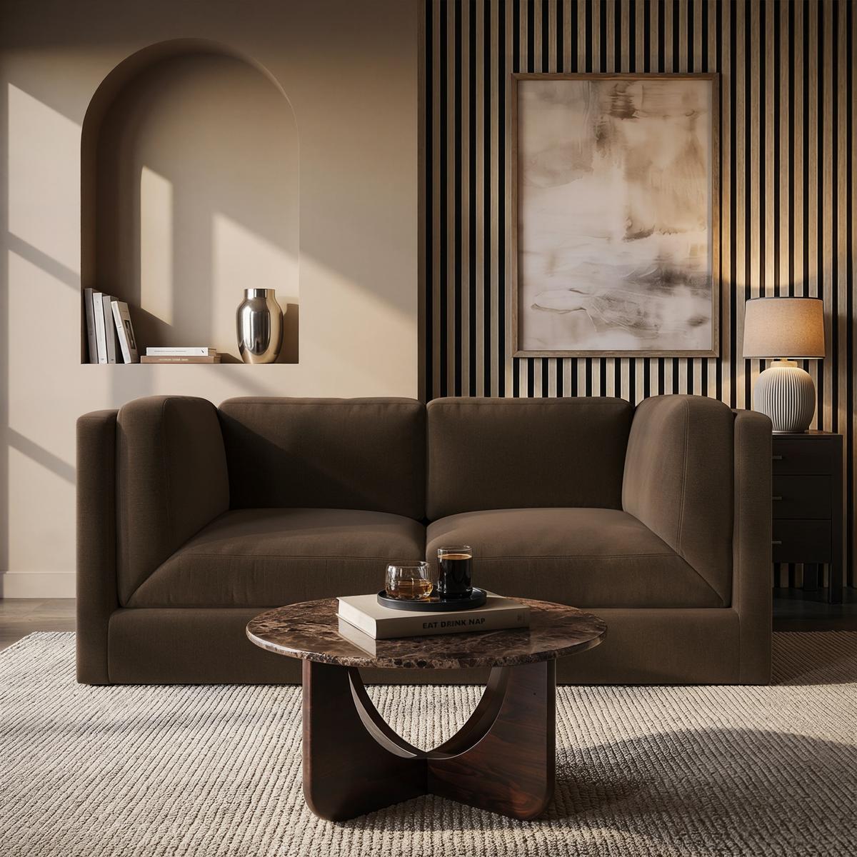 3 Seater Modular Sofa in Deep Mink Chenille- Cameron  image 1
