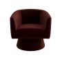 Deep Red Velvet Swivel Armchair - Cairo image 1