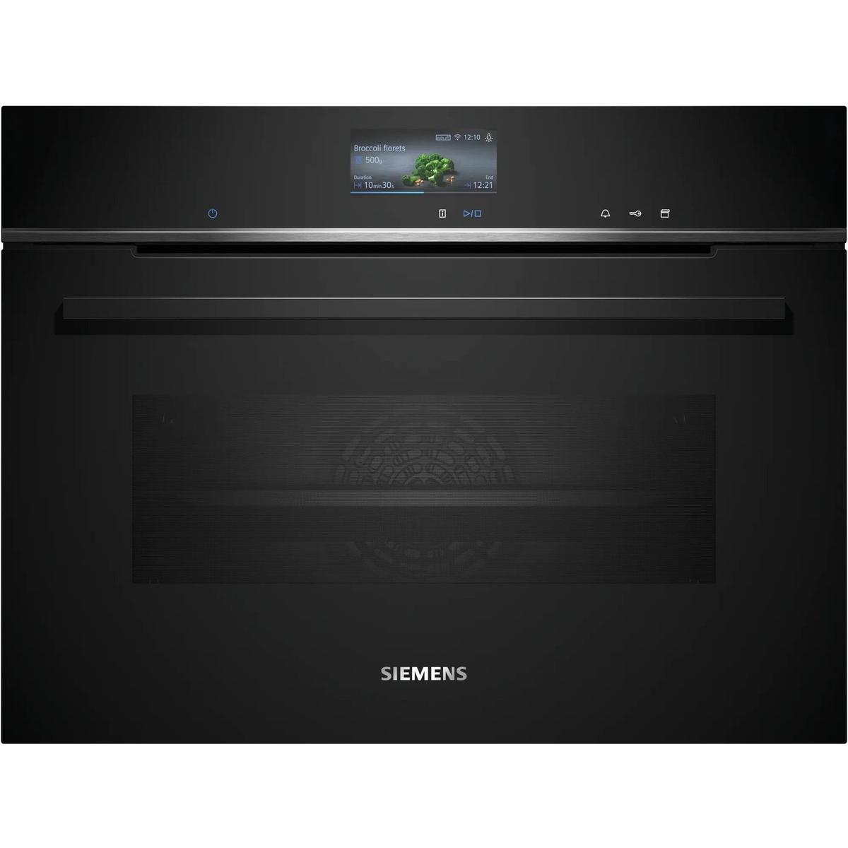 Refurbished Siemens iQ700 Built-in Compact Oven with Steam Function - Black