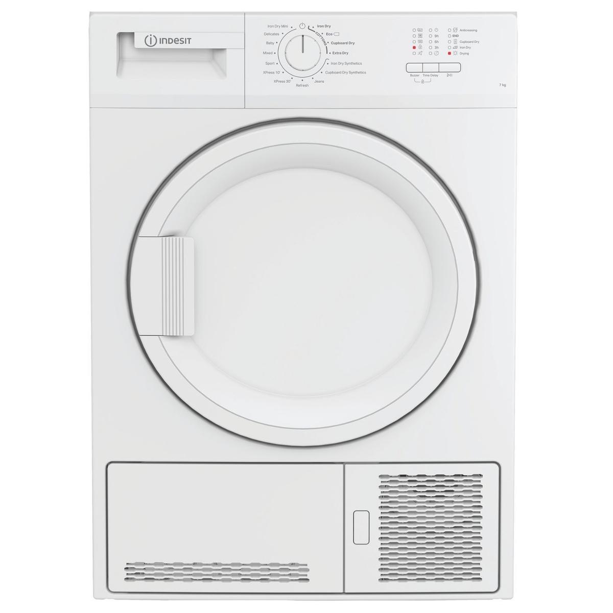 Refurbished Indesit 7kg Condenser Tumble Dryer - Sensor Dry - White