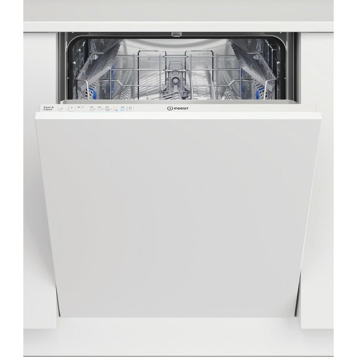 GRADE A3 - Refurbished INDESIT 14 Place Fully Integrated Dishwasher fast clean push&go intensive program white control panel E rated