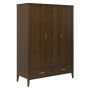 Walnut 3 Door Wardrobe with Drawers - Delilah  image 1
