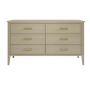 Wide Light Wood Chest of 6 Drawers - Delilah  image 1