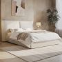 ONLY OPENED - Beige Linen King Size Ottoman Pillow Bed - Dune