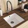 1 Bowl White Granite Composite Inset or Undermount Kitchen Sink & Waste - 430 x 460mm - Eden image 1
