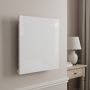 Refurbished Low Energy 350W Smart Infrared Designer Glass Panel Heater - IP44 Bathroom Safe Wall Mountable or Free Standing 600x600mm - White