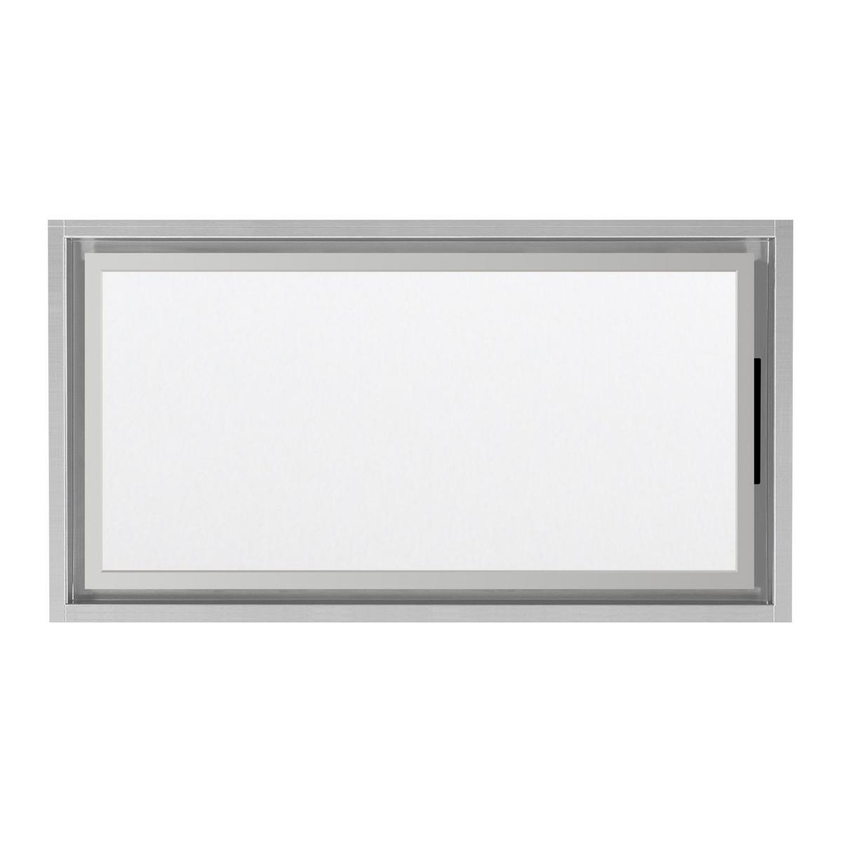 GRADE A1 - electriQ 90cm Ceiling Cooker Hood with LED Panel - White & Stainless Steel