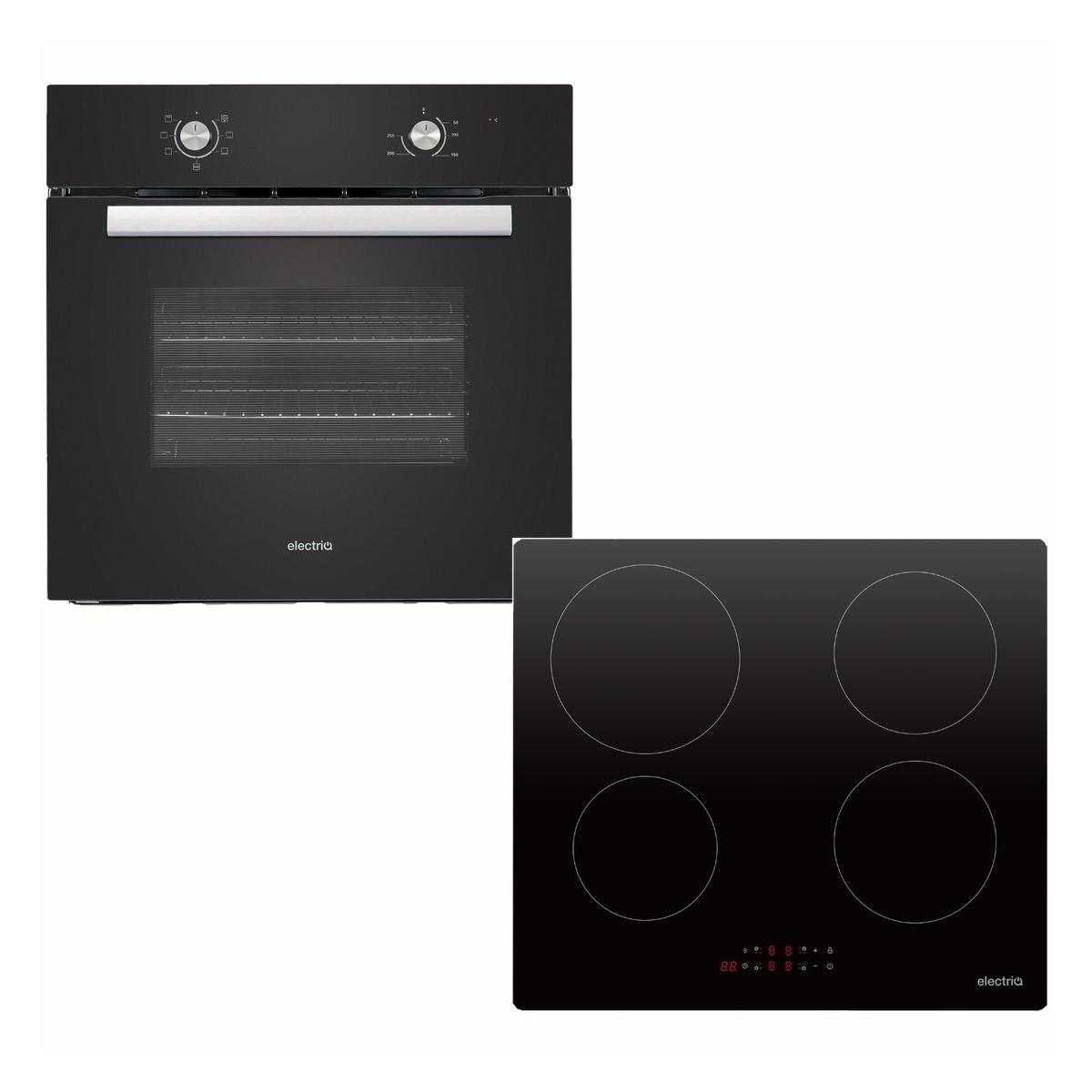 electriQ M1 Built-in Oven with Touch Control Induction Hob - Black image 1
