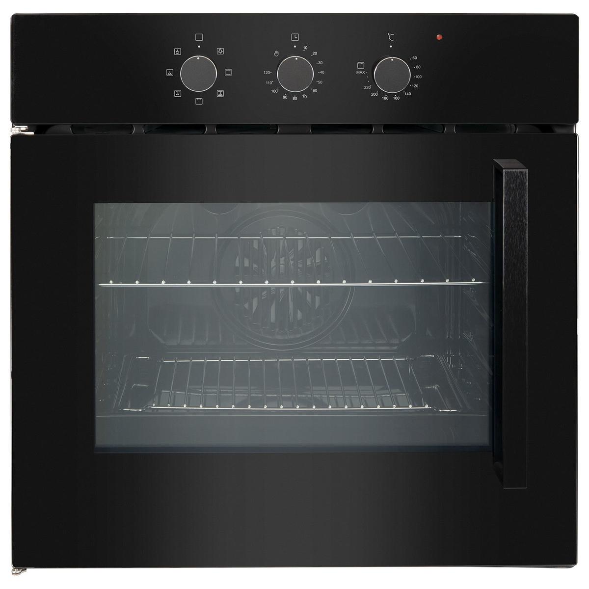 electriQ Electric Single Fan Assisted Oven Side Door - Black image 1