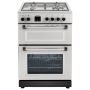 GRADE A2 - electriQ 60cm Double Oven Dual Fuel Cooker - Silver