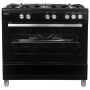 GRADE A2 - electriQ 90cm Gas Single Oven Range Cooker - Black