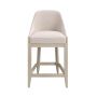 ONLY OPENED - Beige Textured Fabric Kitchen Stool With Back - Etta