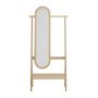 Light Wood Freestanding Full-Length Mirror with Hanging Rail and Shelf - Figo  image 1
