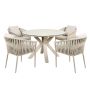 4 Seater Beige Garden Round Rope Dining Set  image 1
