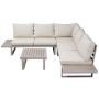 5 Seater Beige Aluminium Garden Corner Sofa Set image 1