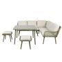 8 Seater Green Rope Effect Corner Garden Sofa Dining Table Set image 1