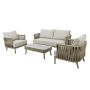 4 Seater Taupe Rope Sofa and Armchair Set with Coffee Table image 1