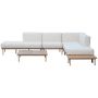 6 Seater Modular Garden Corner Sofa Set in Wood Effect with Square Coffee Table  image 1