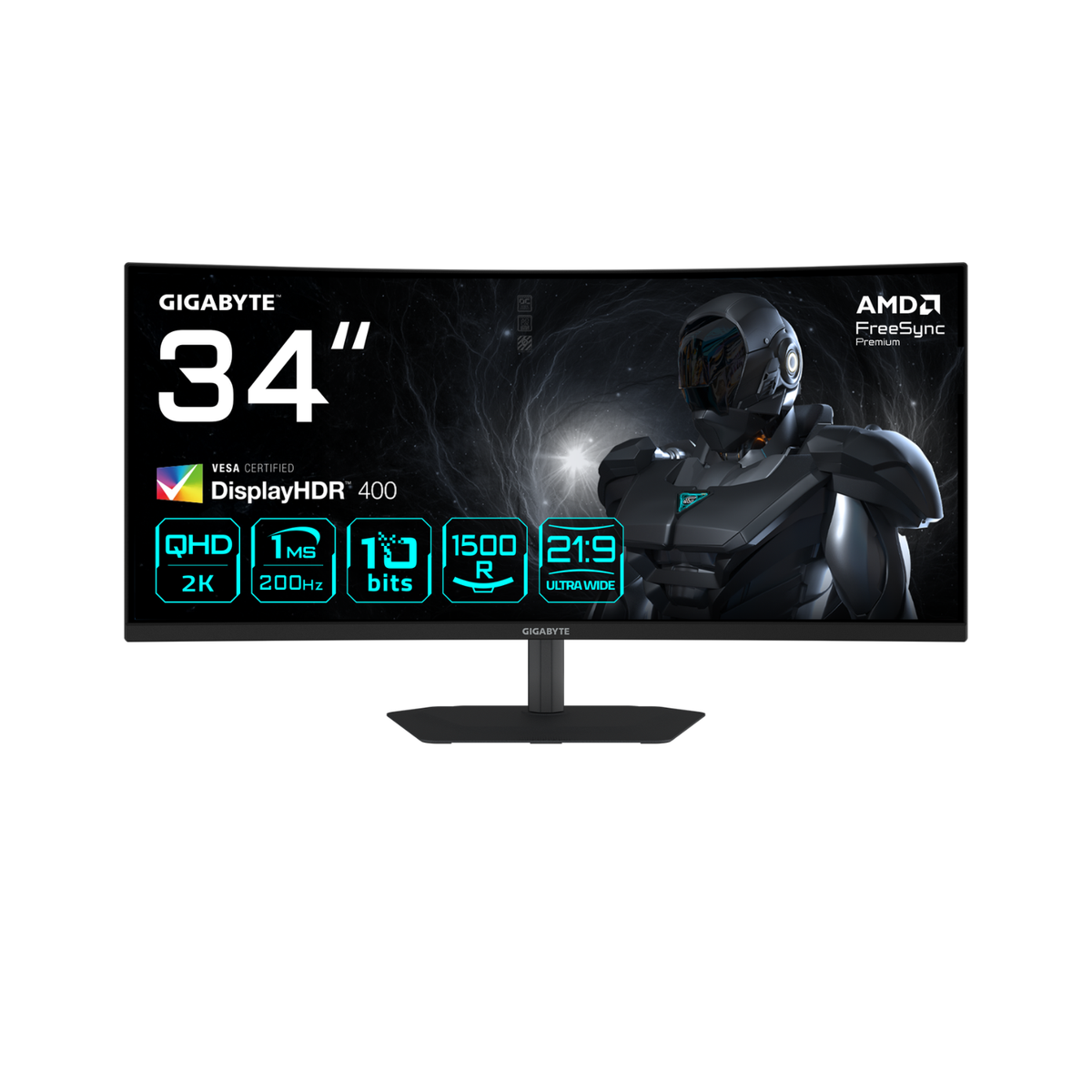 GIGABYTE G34WQC2 34" VA WQHD 200Hz 1ms Curved Gaming Monitor image 1