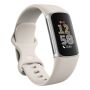 Fitbit Charge 6 Silver Aluminium with White Band Fitness Tracker image 1