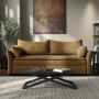 GRADE A1 - 3 Seater Pull-Out Sofa Bed with Storage in Caramel Brown Chenille - Gaia